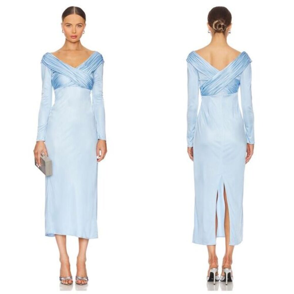 Alejandra Alonso Rojas Long Sleeve Draped Jersey Dress Size 6
